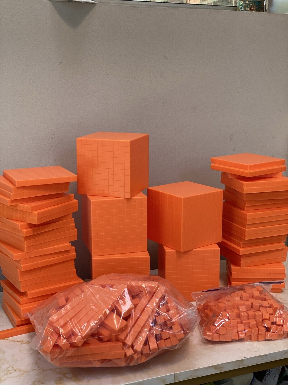 Orange Base Ten Math Learning Blocks Large Classroom Lot